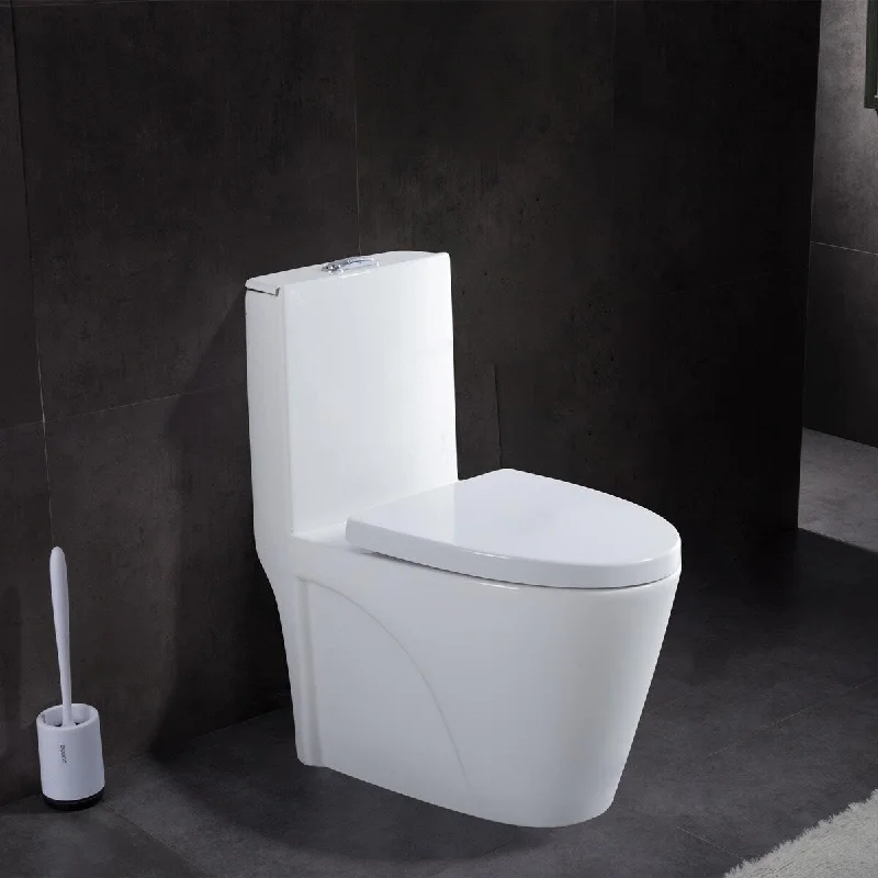 1.28 GPM One-Piece Elongated Toilet, Soft Close Seat Included, 26.7"x15.7"x31"