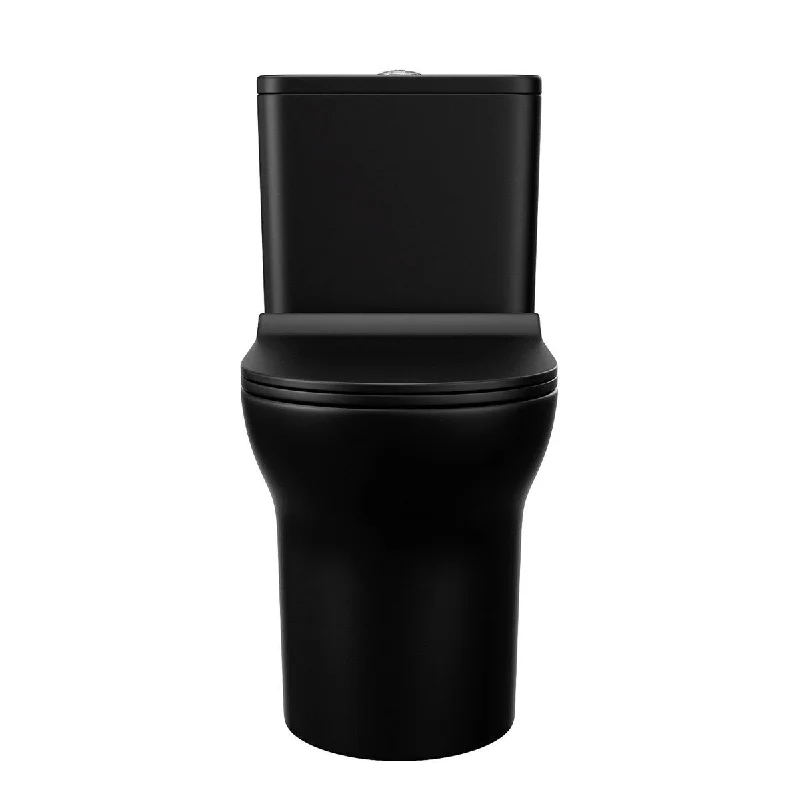 1-piece 1.1/1.6 GPF Dual Flush Elongated Toilet in Black Seat Included - 26.7'' x 14.9''