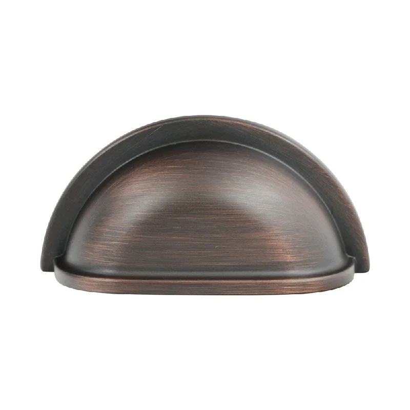 10 Pack Crescent 3" Brushed Oil- Rubbed Bronze Cup Cabinet Pull