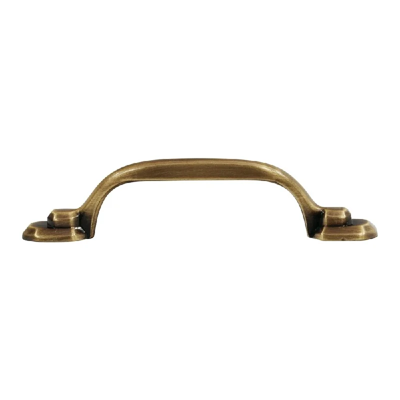 10 Pack Hexa 3" Centers Traditional Antique Brass Cabinet Pull Handle