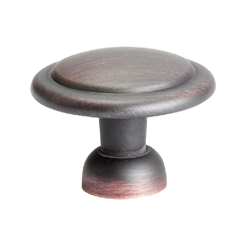 10 Pack Saucer Style Cabinet Hardware Knob, Oil Rubbed-Bronze 1-3/8" Diameter