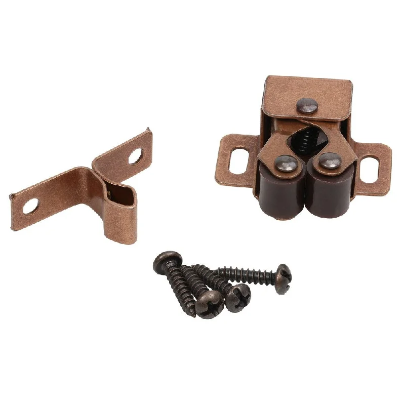 100 Pack Rok Penny Copper Double Roller Catch Latch for Kitchen Cabinet Doors