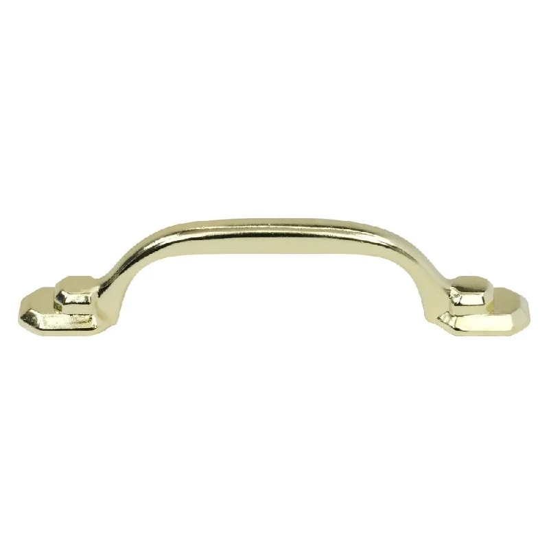 25 Pack Hexa Style 3" Centers Traditional Brass Cabinet Pull Handle