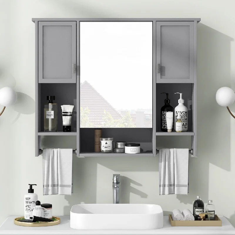 35'' x 28'' Modern Wall Mounted Bathroom Storage Cabinet - N/A