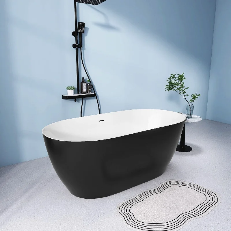 51 in. x 27.5 in. Acrylic Freestanding Flatbottom Soaking Bathtub