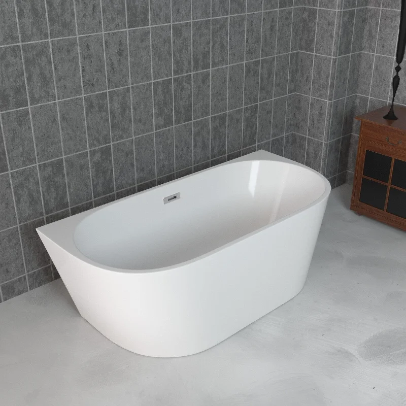 55"x 29.5"x 23" Acrylic Freestanding Soaking Bathtub