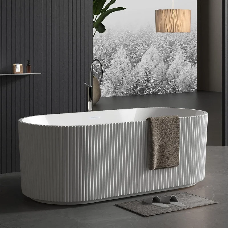 59/67" Acrylic Freestanding Bathtub