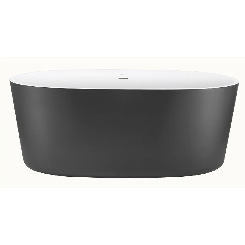 59" Acrylic Freestanding Bathtub，Contemporary Soaking Tub， gray