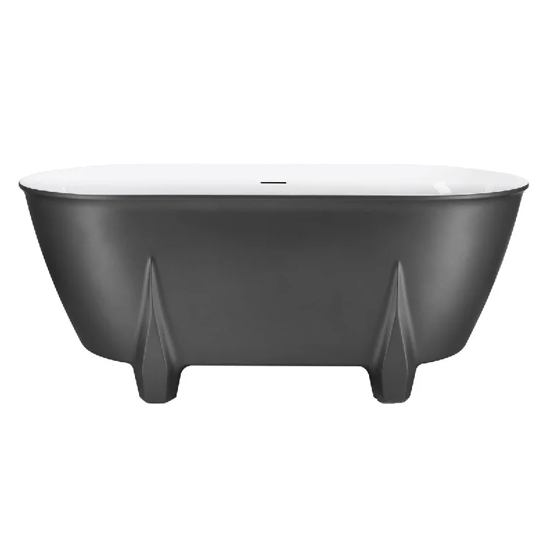 59" Acrylic Freestanding Bathtub Soaking Bathtub Four-legged Support