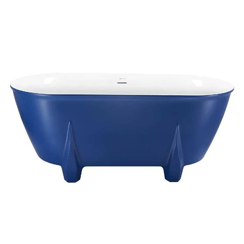 59" Acrylic Freestanding Bathtub Soaking Bathtub Four-legged Support