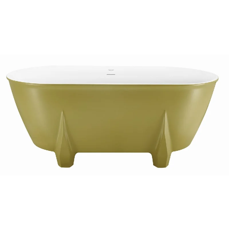 59" Acrylic Freestanding Bathtub Soaking Bathtub Four-legged Support