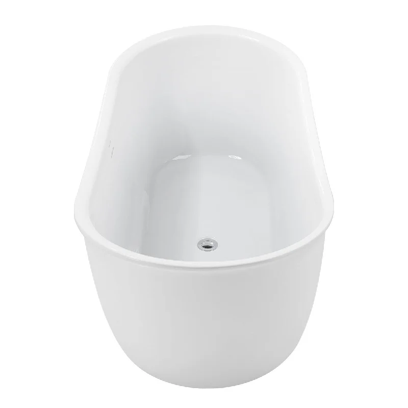 59 Inch Acrylic Freestanding Bathtub Soaking Tub