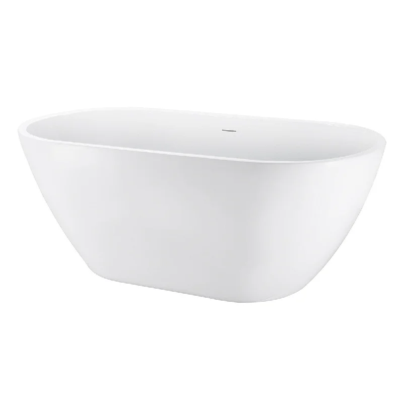 62 Inch Acrylic Freestanding Bathtub Modern Soaking Tub Bathtub