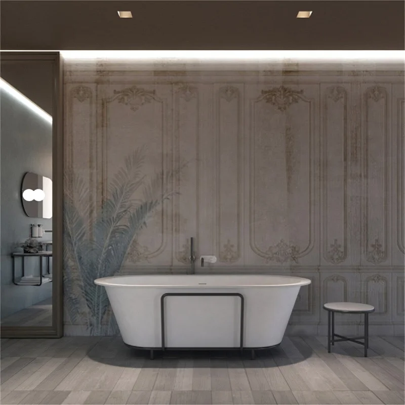 71 inch Freestanding Artificial Stone Solid Surface Bathtub