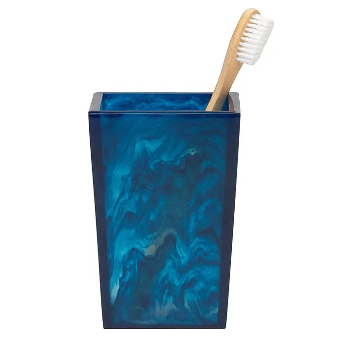 Abiko Translucent Cast Resin Brush Holder (Cobalt)