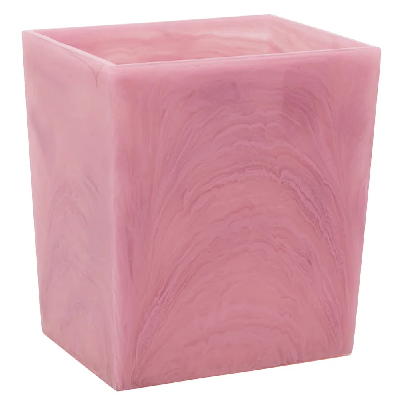 Abiko Translucent Cast Resin Rectangle Waste Basket (Cherry Blossom)