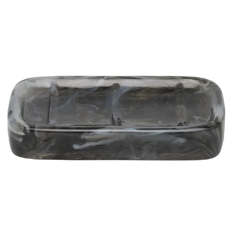 Abiko Translucent Cast Resin Soap Dish Rectangle (Obsidian)