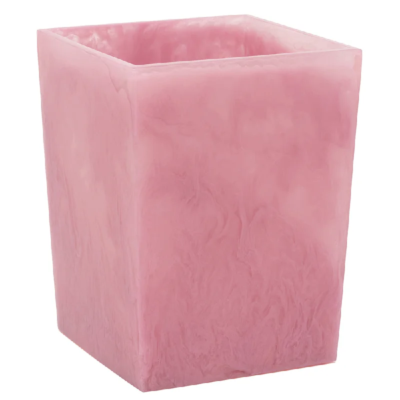 Abiko Translucent Cast Resin Square Waste Basket (Cherry Blossom)