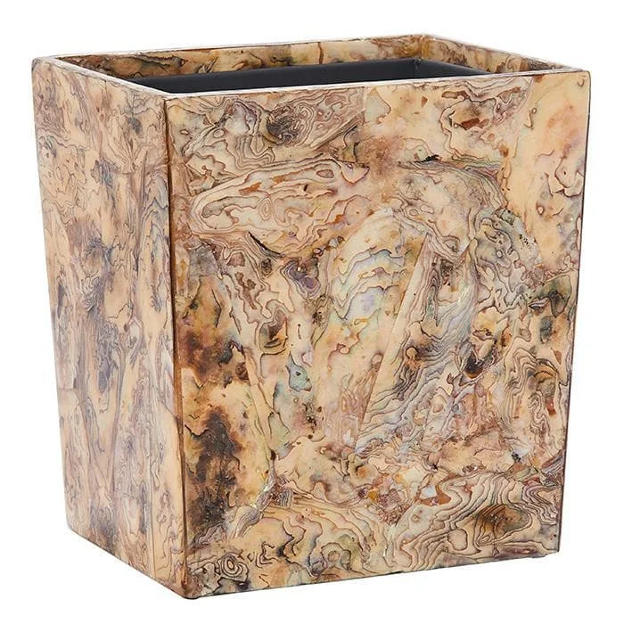 Adana Marbleized Shell Rectangle Waste Basket