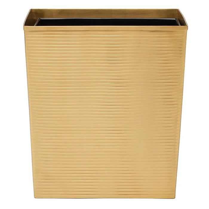 Adelaide Brass Rectangle Waste Basket (Matte Gold)