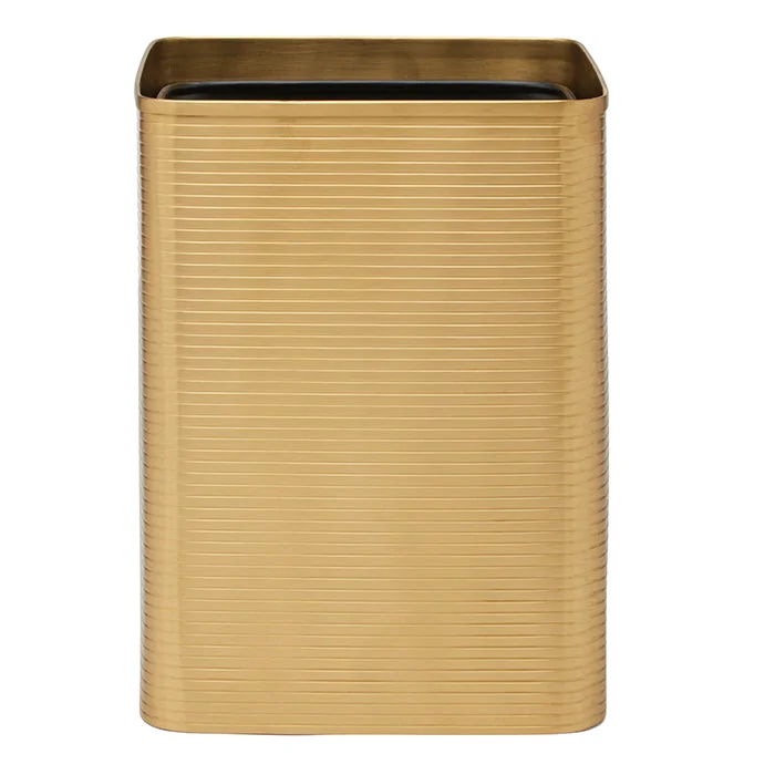 Adelaide Brass Square Waste Basket (Matte Gold)