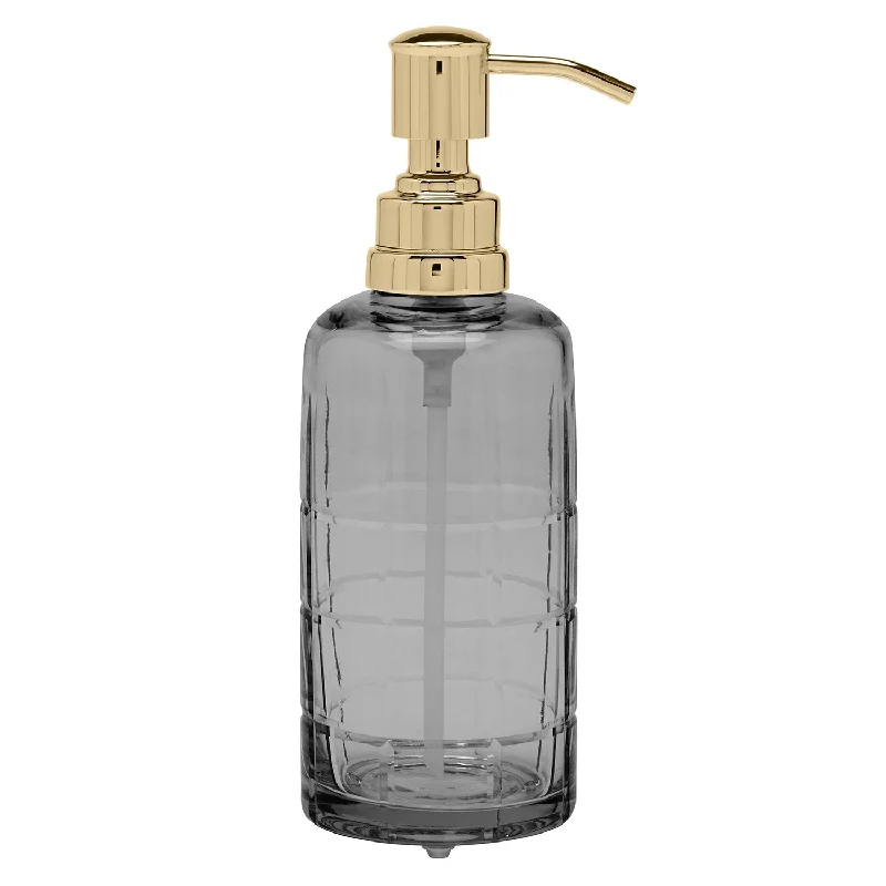 Argos Glass Soap Dispenser (Smoke Glass/Brass)