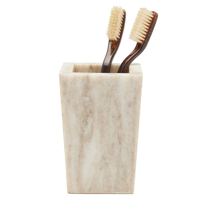 Athlone Marble Brush Holder (Beige)