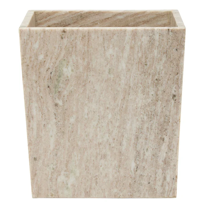 Athlone Marble Rectangle Waste Basket (Beige)