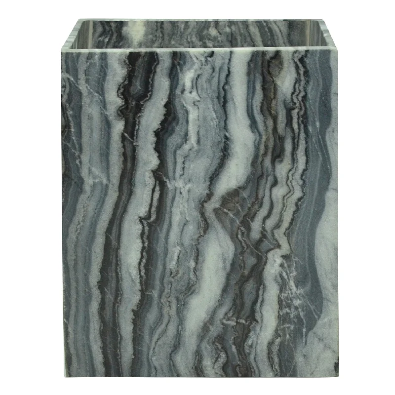 Athlone Marble Square Wastebasket (Gray)