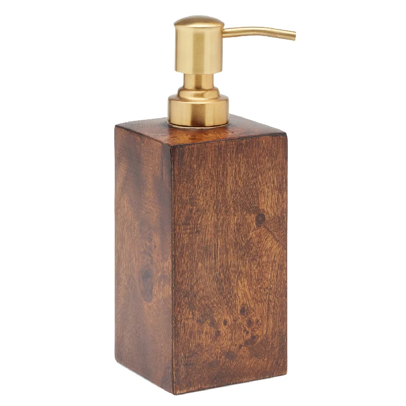 Bern Mappa Burl Veneer Soap Dispenser (Dark Honey)