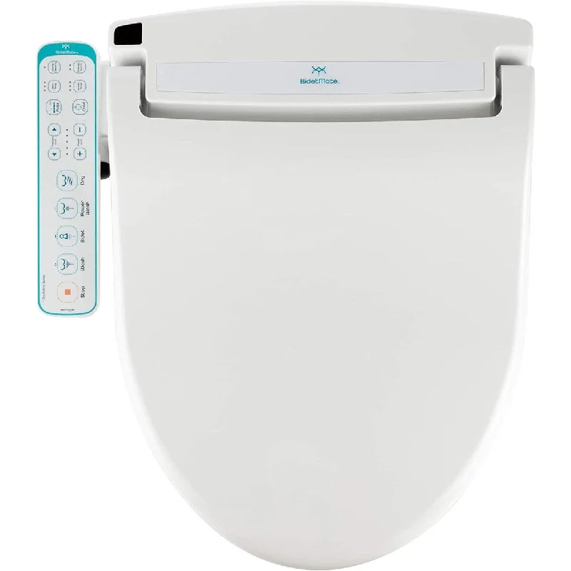 BidetMate 1000 Electric Bidet Toilet Seat - Heated Water, Seat, and Dryer, Side Remote - Self-Cleaning - Elongated Toilets