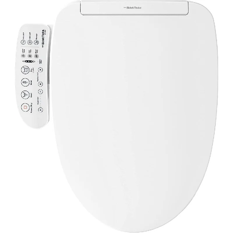 BidetMate 3000 Electric Bidet Toilet Seat - Heated Water, Cyclone-DRI Adjustable Dryer, UV Sterilizer, Side Panel, - Elongated