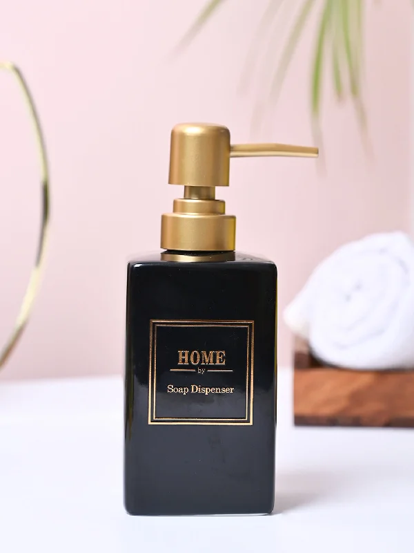 Black and Golden Square Soap Dispenser