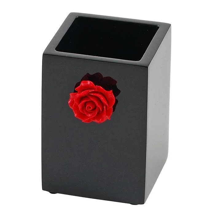 Black Rose Lacquer Brush Holder