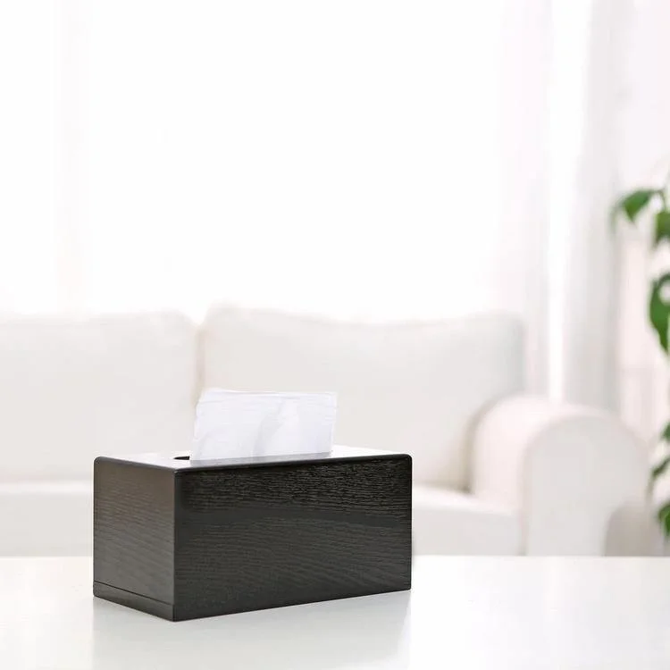 Black Wood Tissue Box Cover