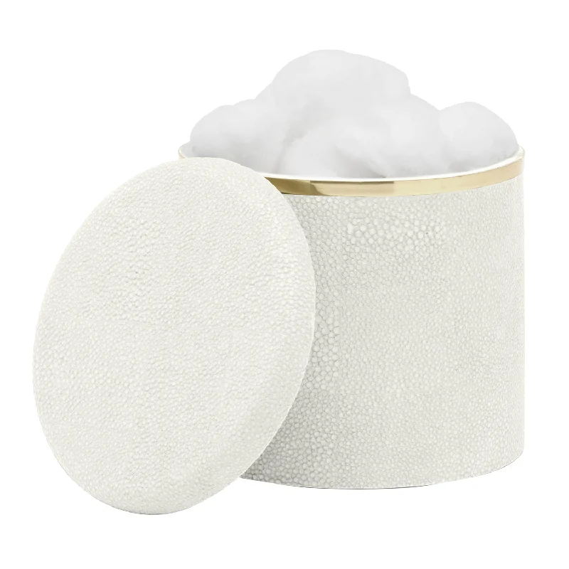 Bradford Faux Shagreen Canister (Blanc/Gold)