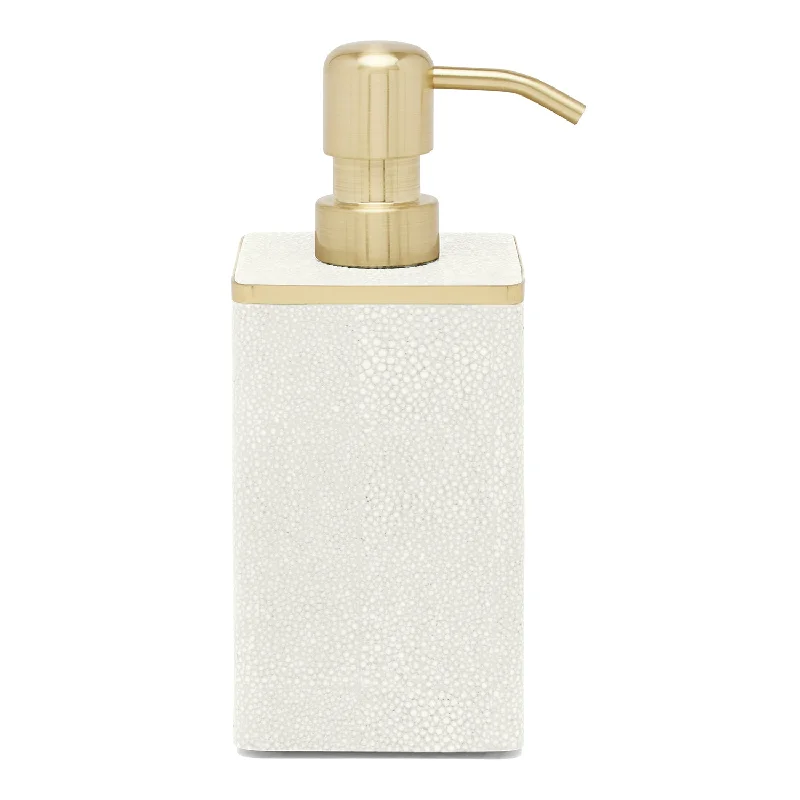 Bradford Faux Shagreen Soap Pump (Blanc/Gold)