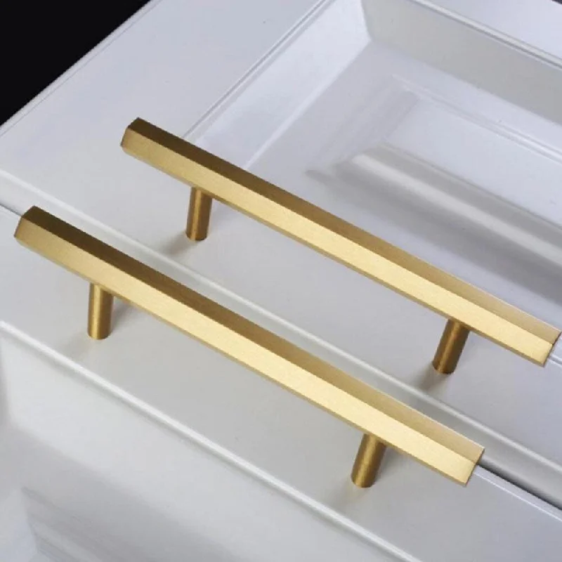 Brizza 3-3/4 in. 96 mm. Hexagon Gold Cabinet Handle Drawer Pull