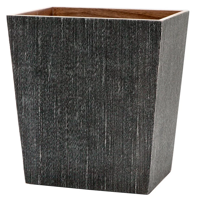 Bruges Faux Silk Rectangle Waste Basket (Charcoal)