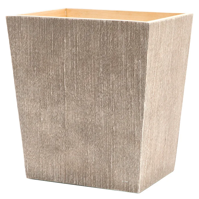 Bruges Faux Silk Rectangle Waste Basket (Sand)