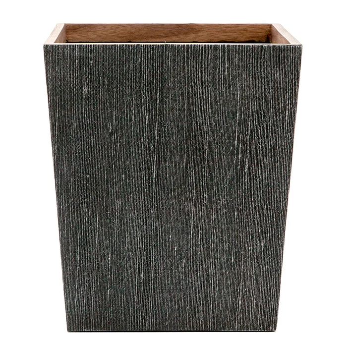 Bruges Faux Silk Square Waste Basket (Charcoal)