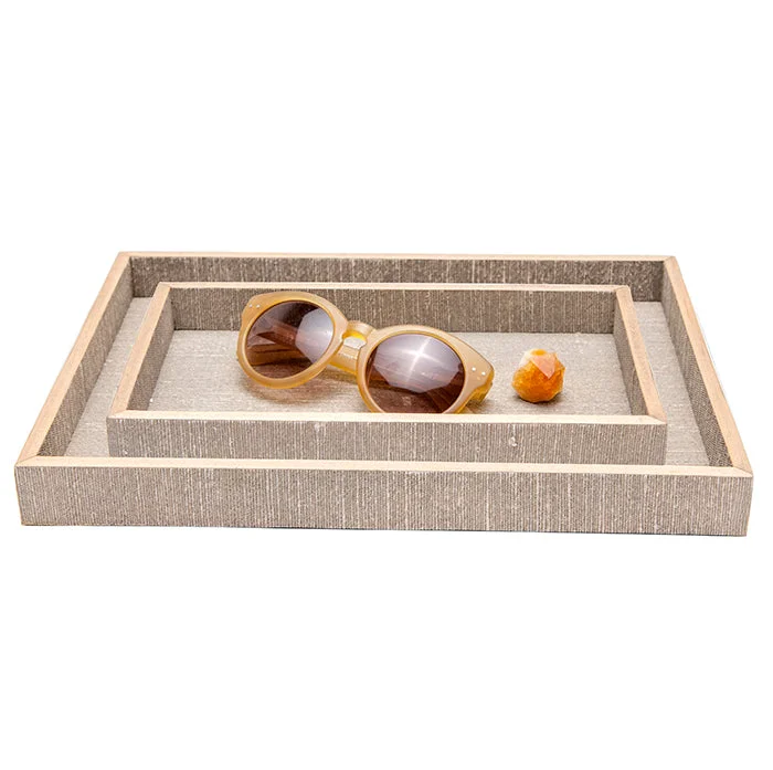 Bruges Faux Silk Tray Set/2 (Sand)