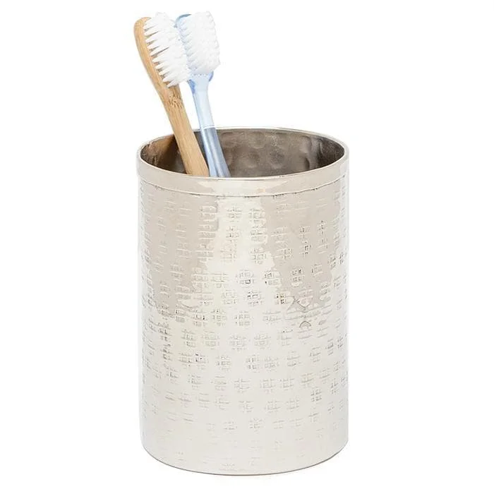 Buren Shiny Nickel Brush Holder