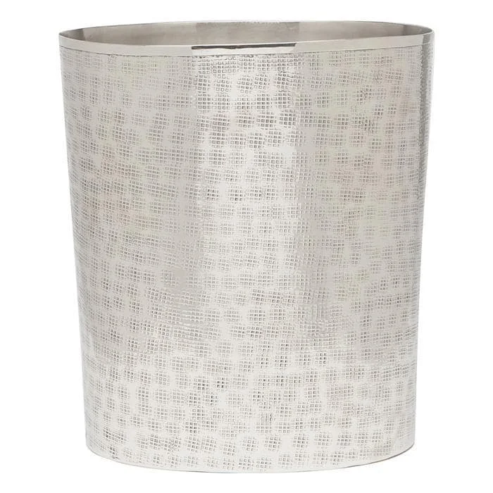 Buren Shiny Nickel Oval Waste Basket