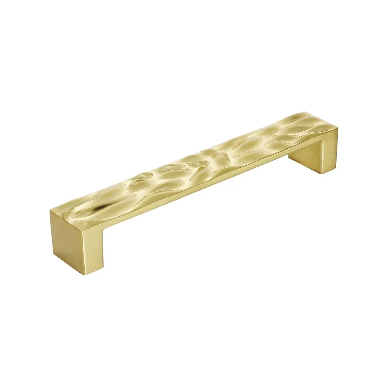 Calathea 6-5/16 in (160 mm) Center-to-Center Brushed Gold Cabinet Pull - 6.313