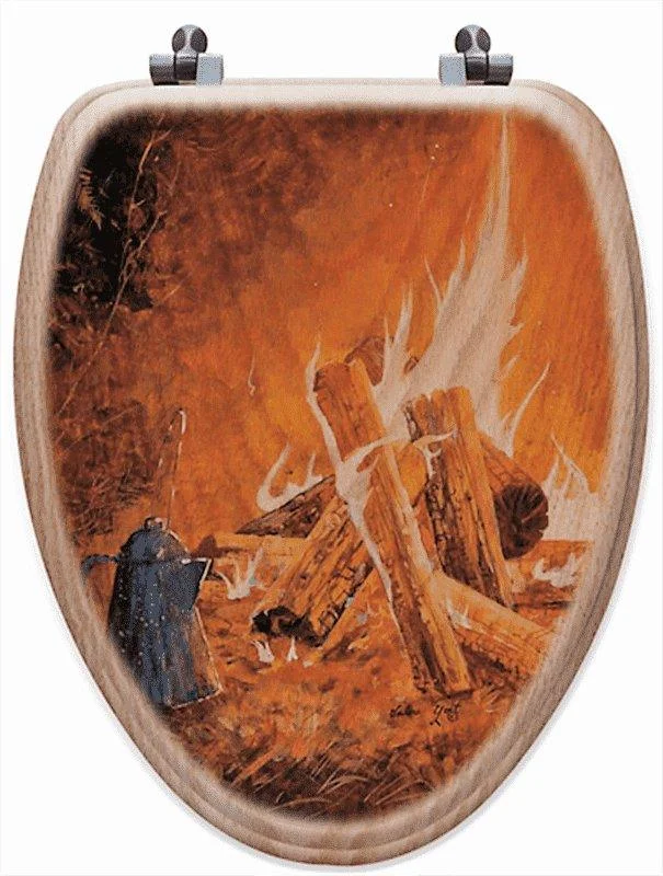 Camp Fire & Coffee Art Toilet Seat