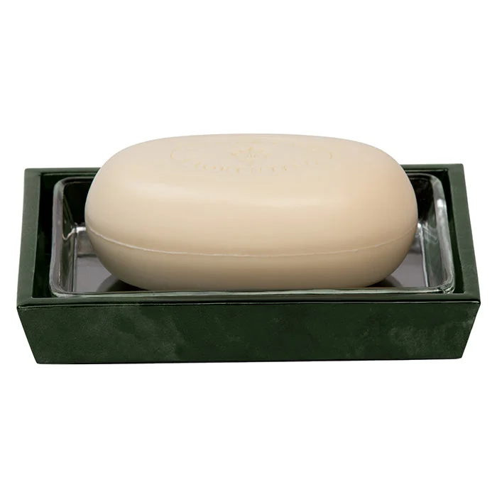 Carlow Faux Vellum Soap Dish (Emerald Gloss)