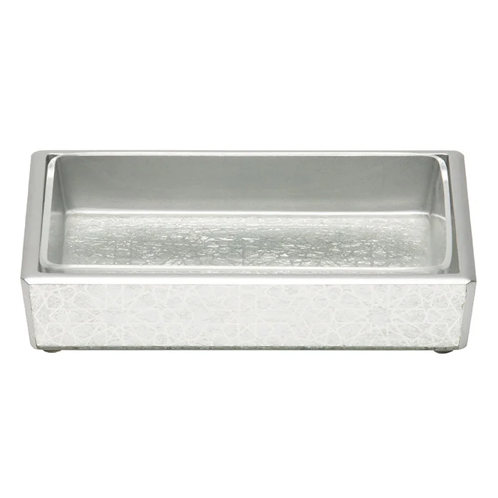 Caro Medallion Painted Mirror Soap Dish (Silver)