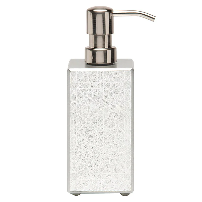 Caro Medallion Painted Mirror Soap Pump (Silver)