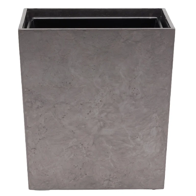 Charlotte Burl Resin Rectangle Wastebasket (Pewter)